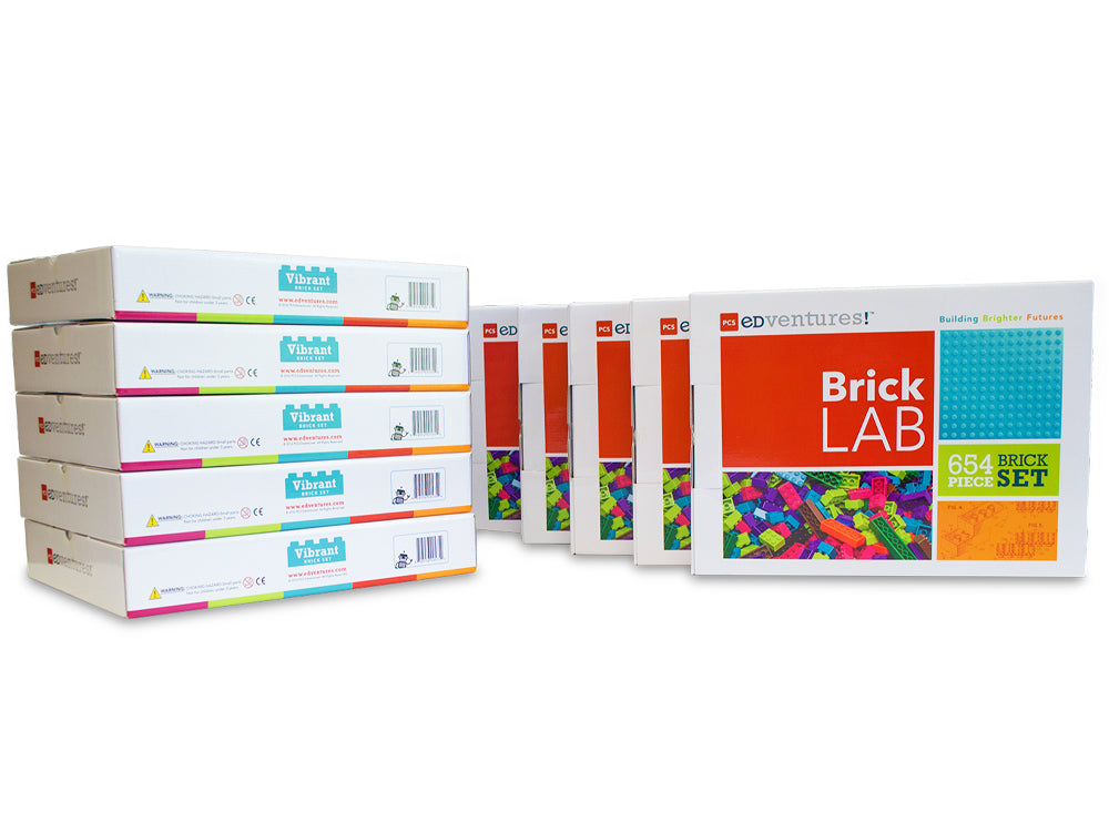 10 PCS Edventures BrickLAB boxes, vibrant colors